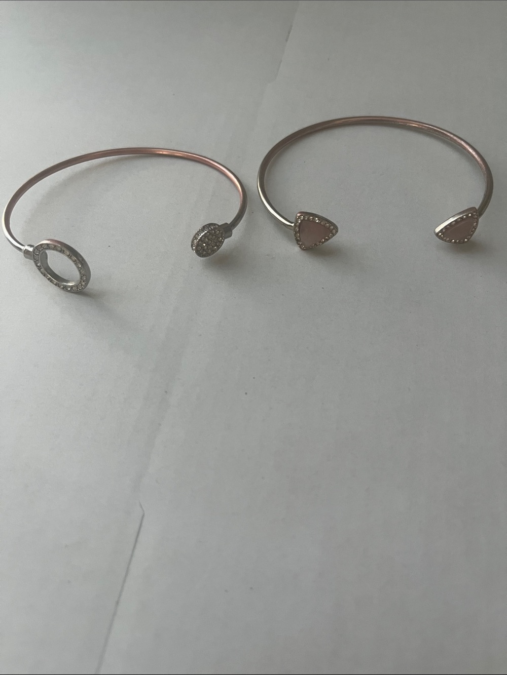 Silver-Tone Crystal Accent Cuff Bracelets